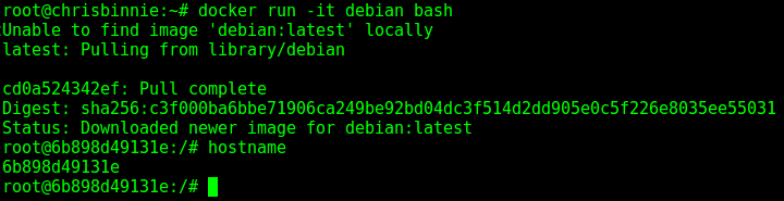 debian container