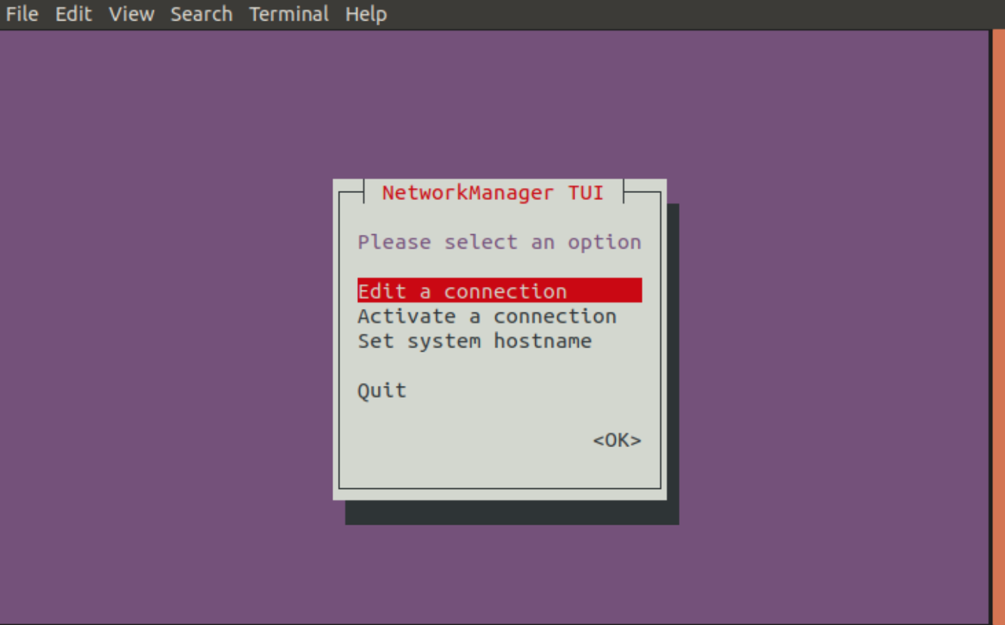 Network manager. Ubuntu Network TUI.