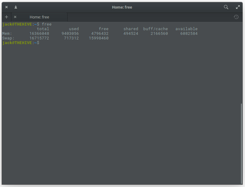 linux display memory usage