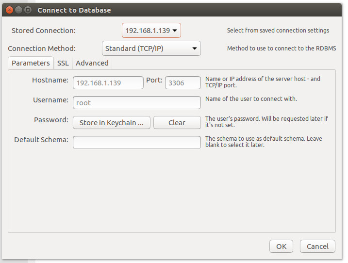 mysql workbench connect to database