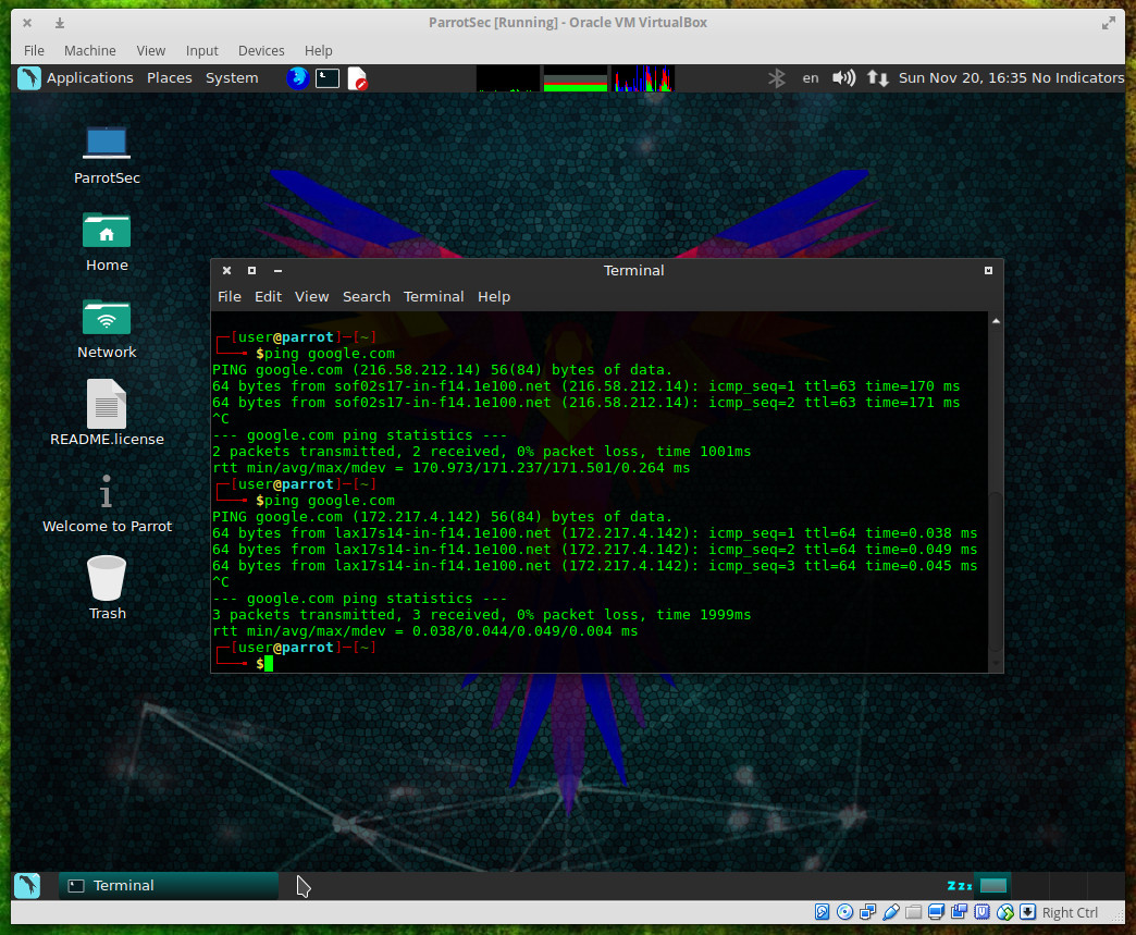 parrot os for virtualbox