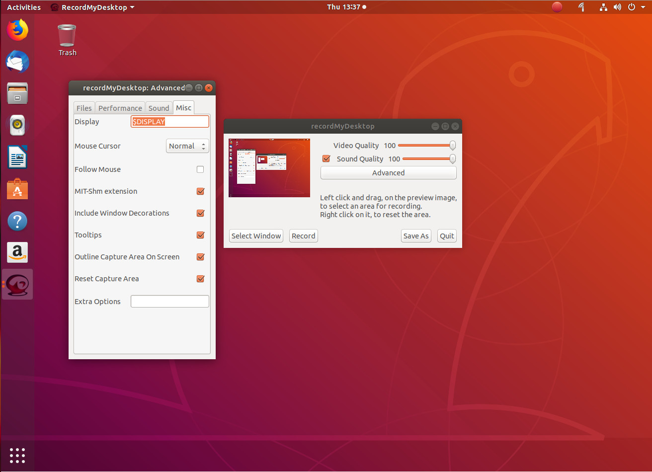 Recordmydesktop linux как пользоваться