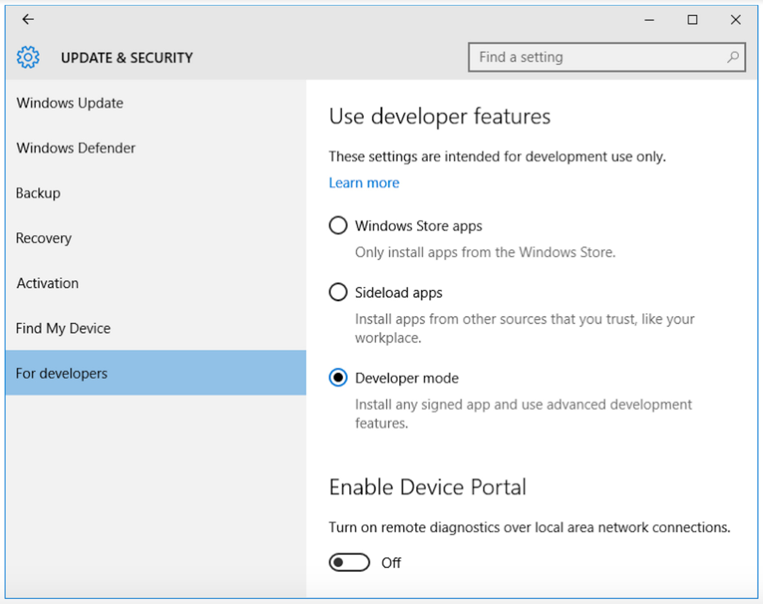 Windows developer mode. Apps and features Windows.