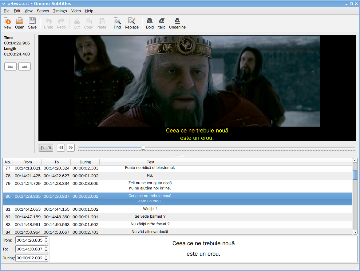 Subtitle srt. Gnome subtitles.